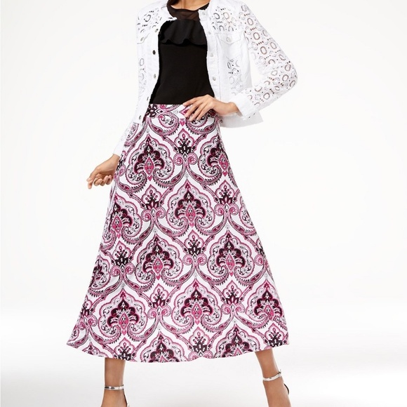 INC International Concepts Dresses & Skirts - womens Printed Maxi Skirt Prancing Paisley ret $90